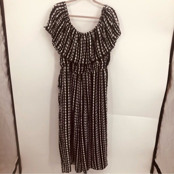 ROZ AND ALI BLACK AND WHITE WIDE LEG JUMPSUIT size 2X - Picture 7 of 13